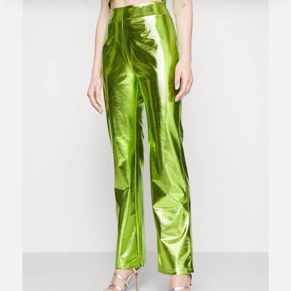 NWT- HOSBJERG holographic green pants